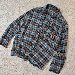 Savage x Fenty plaid oversized pajama shirt S